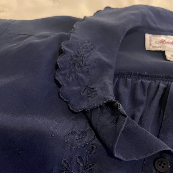 Vintage Michel Laurent Silk Embroidered Blouse - Picture 4 of 4